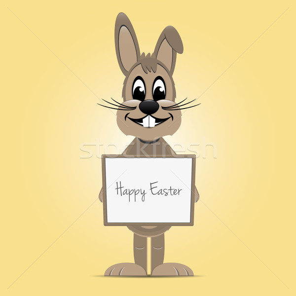 Easter bunny utrzymać brązowy wiosną królik tle Zdjęcia stock © dariusl