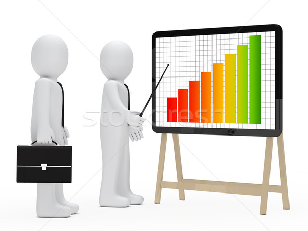 Stock photo: businessman signboard graph