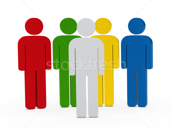 Stock photo: 3d colorful team 