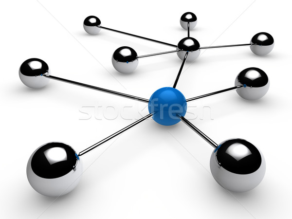 3d chrome blue network Stock photo © dariusl