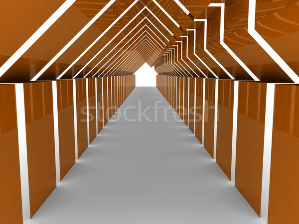 3D domu tunelu pomarańczowy domu Zdjęcia stock © dariusl