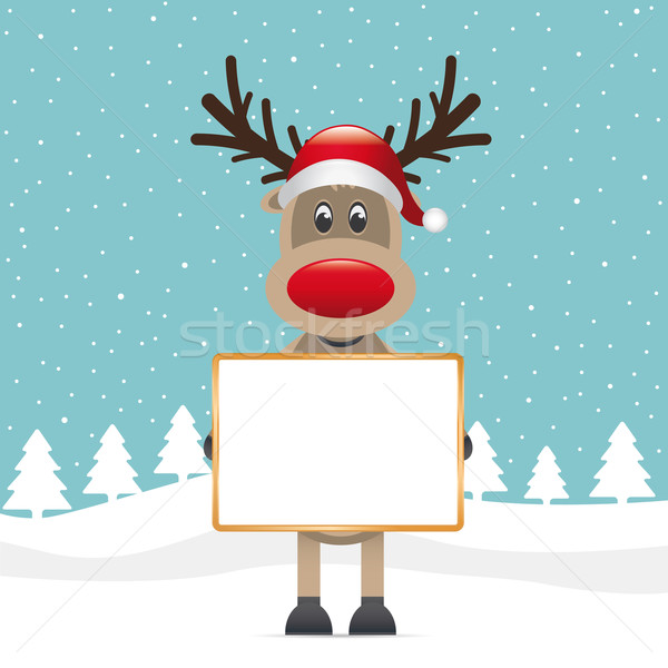 rudolph holding signboad Stock photo © dariusl