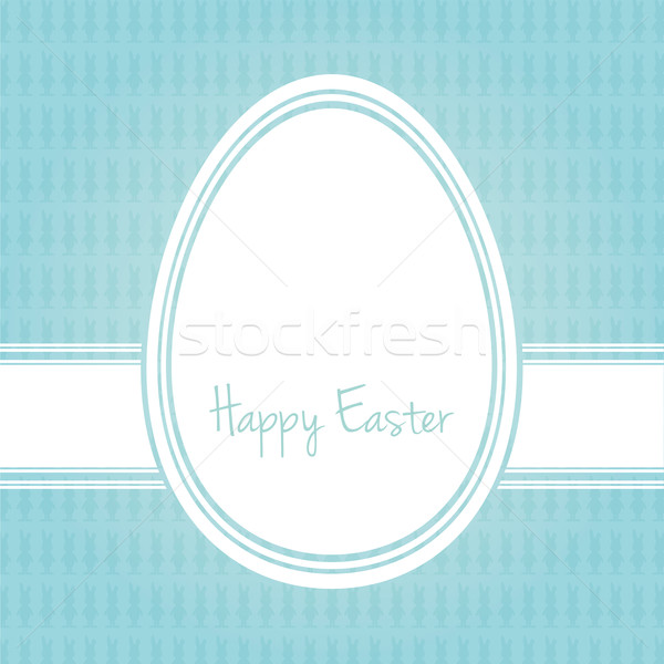 Wesołych Świąt jaj biały niebieski bunny Wielkanoc Zdjęcia stock © dariusl