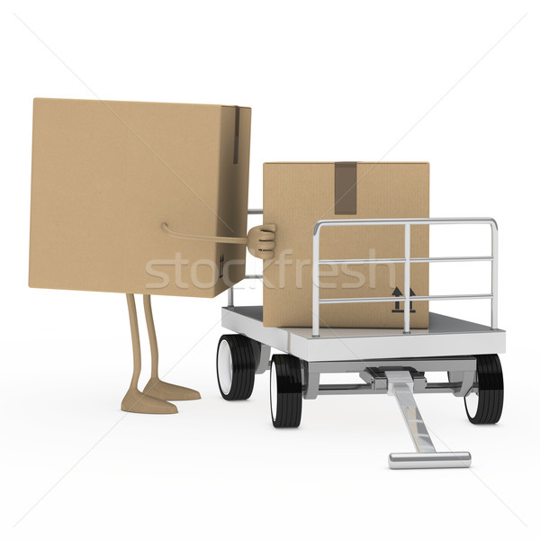 Paket Figur einlegen braun Transport Service Stock foto © dariusl