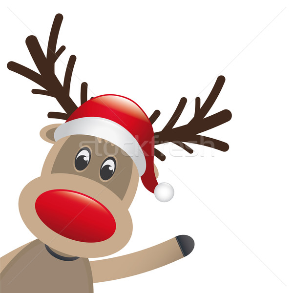 Stock photo: rudolph reindeer red nose wave