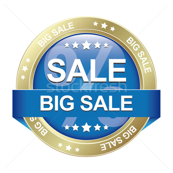 big sale blue gold button isolated Stock photo © dariusl