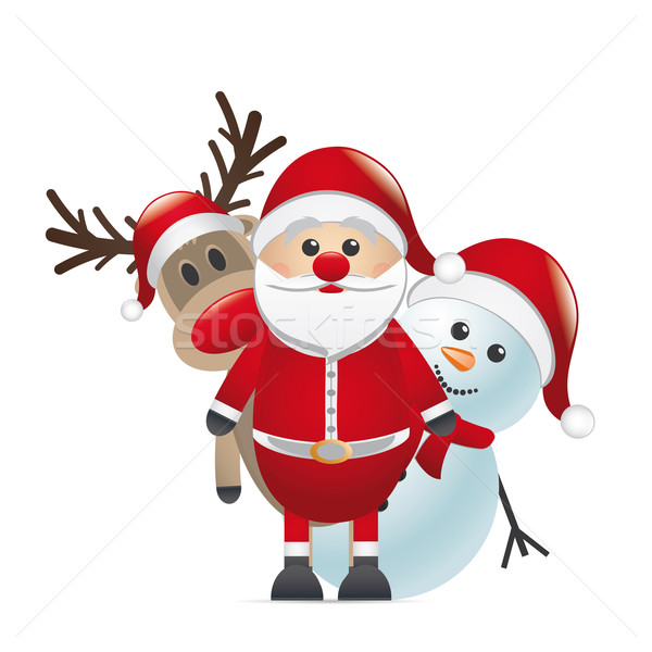 reindeer red nose santa claus snowman Stock photo © dariusl