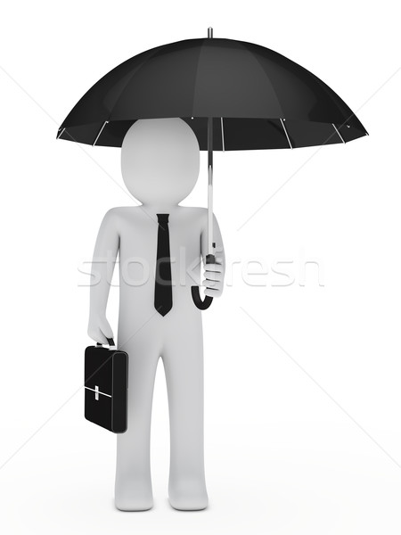 businessman hold black umbrella Stock photo © dariusl