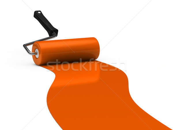 3d paint roller orange Stock photo © dariusl