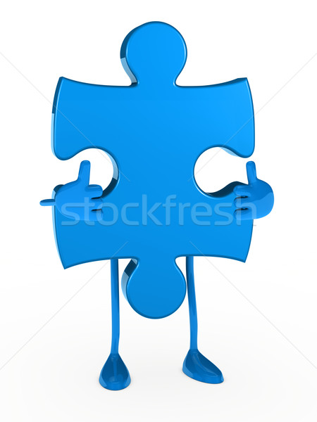 Puzzel cijfer Blauw witte succes Stockfoto © dariusl