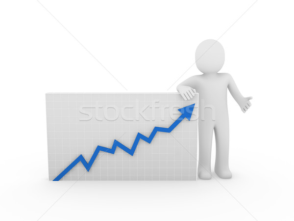 3d ember nyíl növekedés siker üzlet kék Stock fotó © dariusl