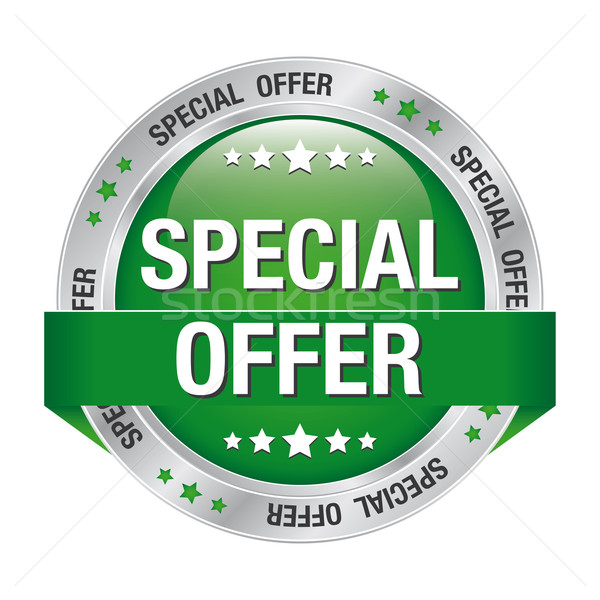 special offer green silver button Stock photo © dariusl