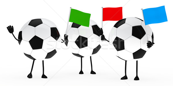 Futball alkat hullám zászlók fehér futball Stock fotó © dariusl
