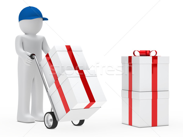 figure supplier push hand truck Stock photo © dariusl