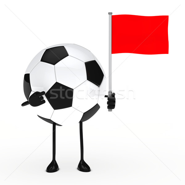 футбола Рисунок флаг пальца красный спорт Сток-фото © dariusl