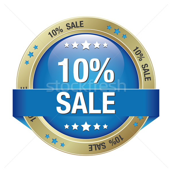 10 percent blue gold button Stock photo © dariusl