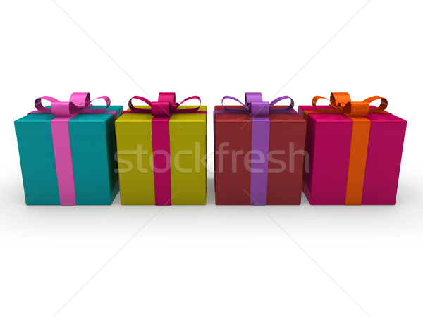 Stock photo: 3d gift box color