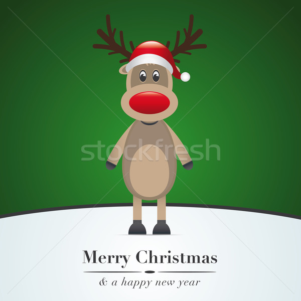 reindeer red nose and hat Stock photo © dariusl