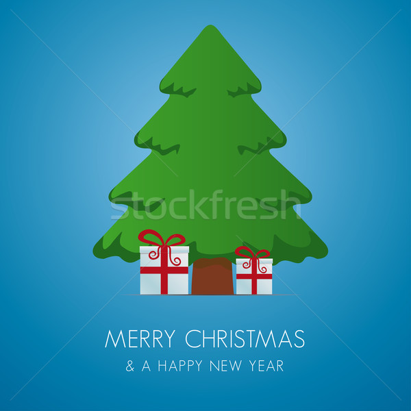 red white gift boxes tree merry christmas Stock photo © dariusl