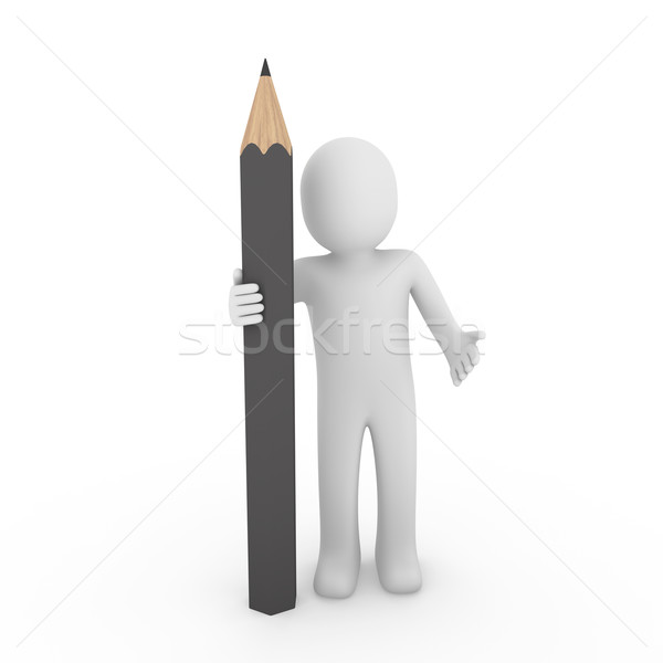 3d human gray pencil Stock photo © dariusl