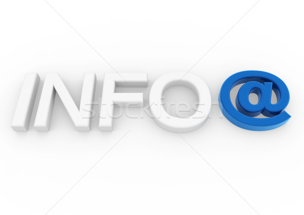 Stock photo: 3d info email symbol blue