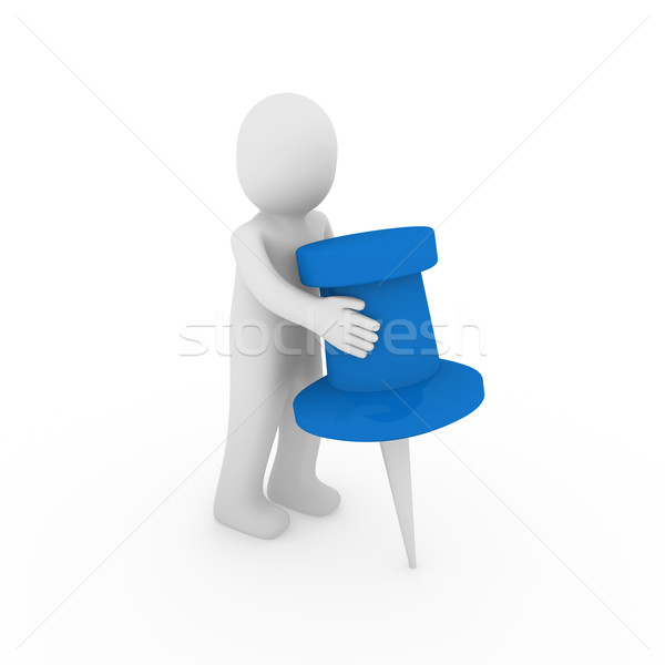 3d human man blue tack  Stock photo © dariusl