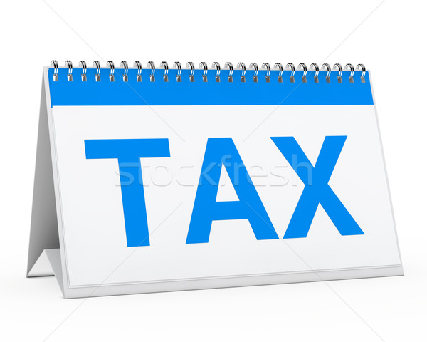 календаря налоговых белый большой синий текста Сток-фото © dariusl