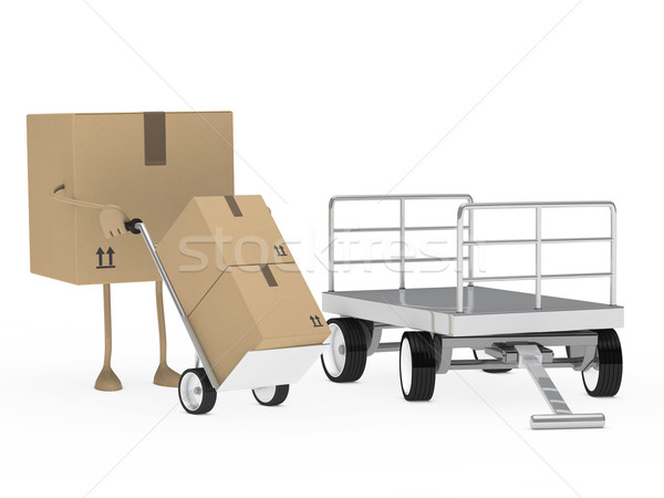 package figure offload trolley Stock photo © dariusl