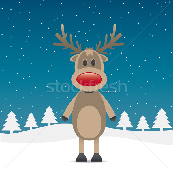 rudolph reindeer with red nose Stock photo © dariusl