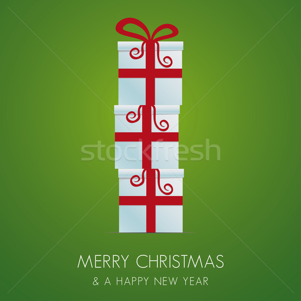 Heiter Weihnachten rot weiß Geschenk Stock foto © dariusl