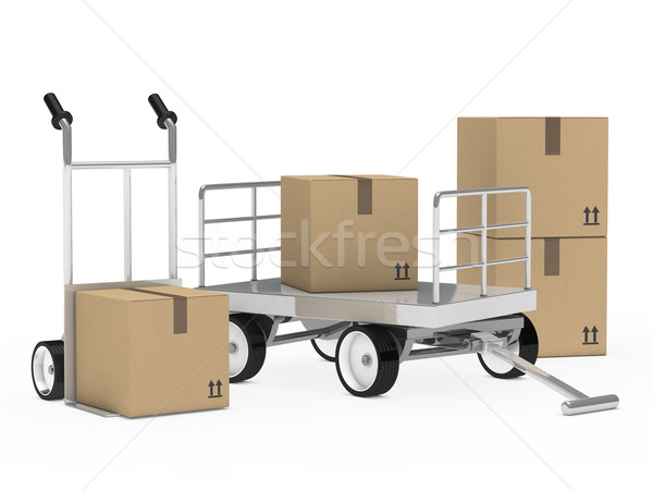 trolly and hand truck packages  Stock photo © dariusl