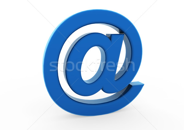 3D courriel symbole bleu isolé blanche Photo stock © dariusl