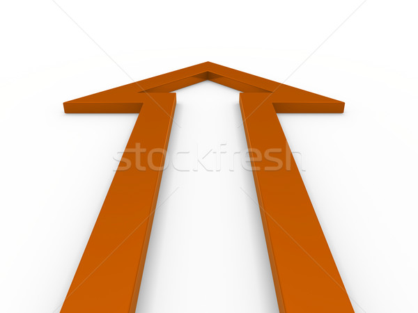 3D arrow pomarańczowy w górę wzrostu sukces Zdjęcia stock © dariusl