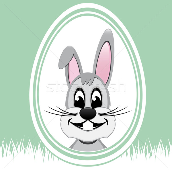 Kellemes húsvétot nyuszi fehér tojás zöld húsvét Stock fotó © dariusl