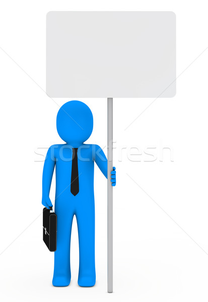 businessman hold signboard Stock photo © dariusl