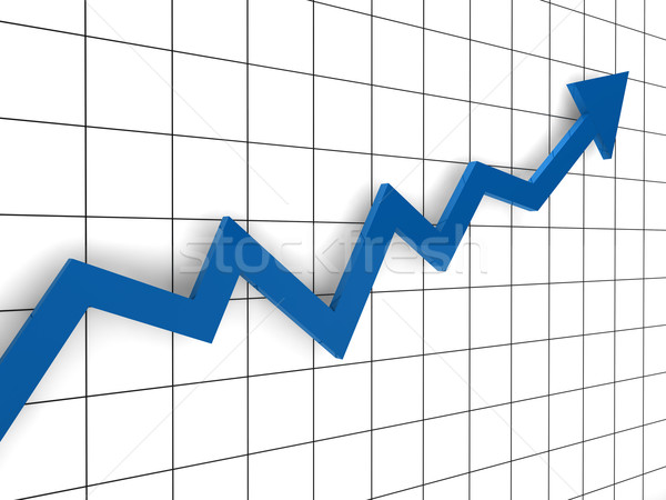3D wykres arrow niebieski sukces finansów Zdjęcia stock © dariusl