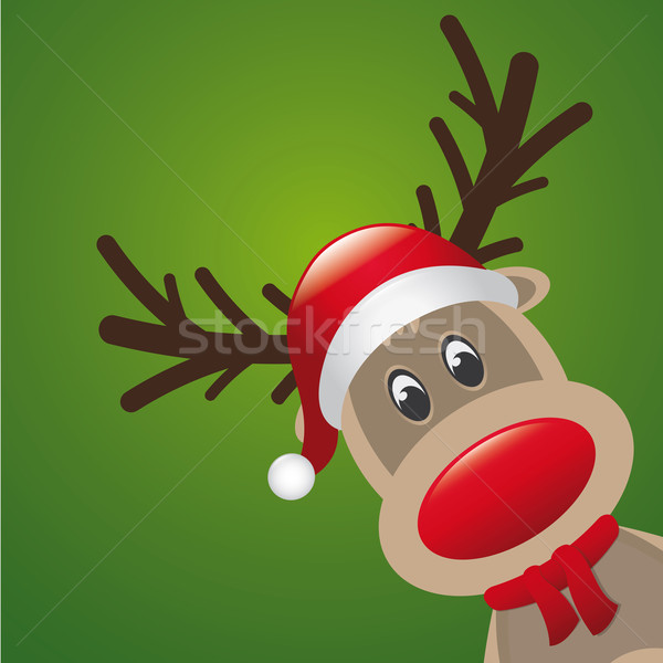reindeer red nose and hat scarf Stock photo © dariusl