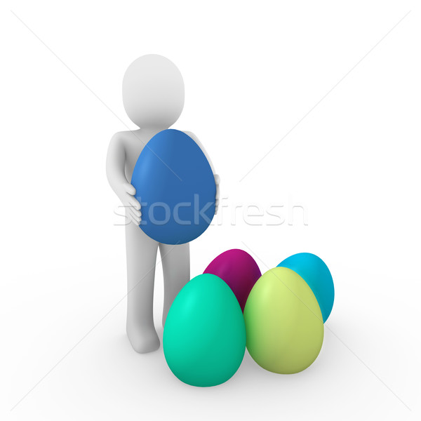 Zdjęcia stock: Easter · egg · kolorowy · zielone · niebieski · żółty