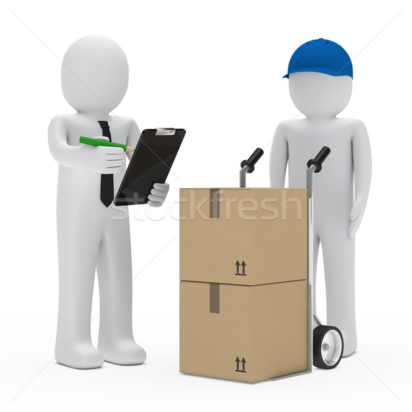businessman package delivery Stock photo © dariusl