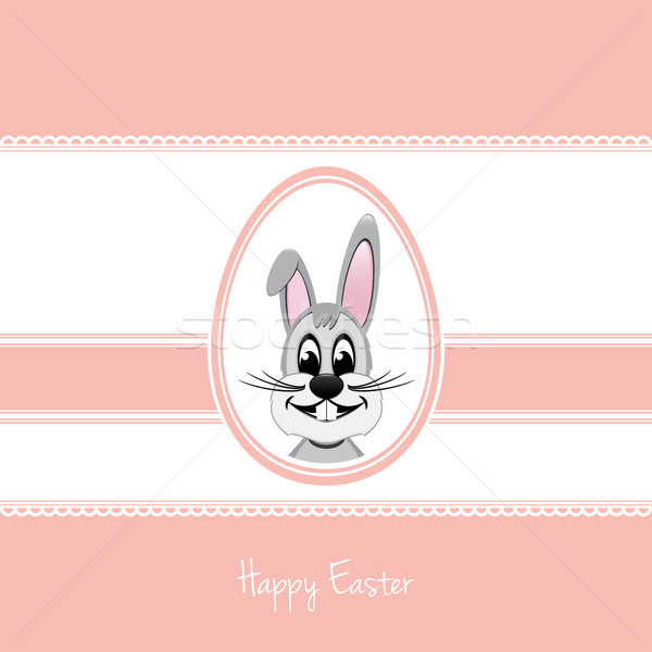happy easter bunny egg pink background Stock photo © dariusl