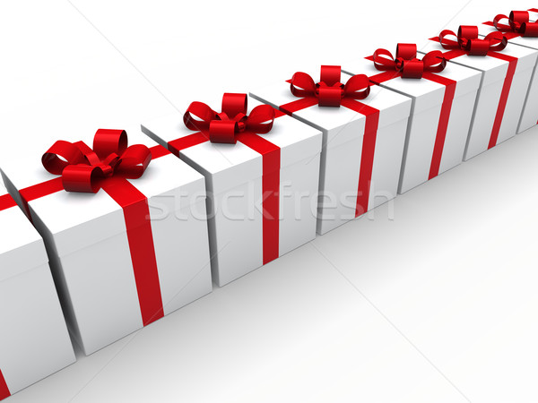 3d red gift box  Stock photo © dariusl