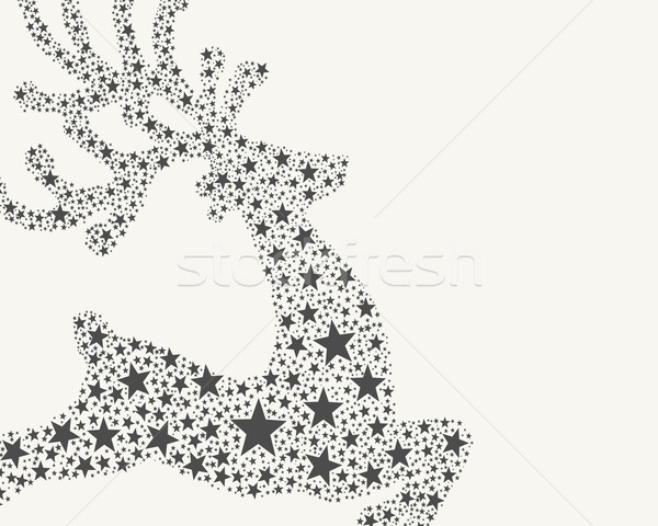 Rendier grijs sterren vliegen hemel boom Stockfoto © dariusl