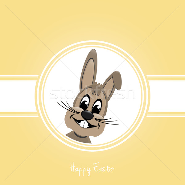 Wesołych Świąt brązowy bunny żółty Wielkanoc uśmiech Zdjęcia stock © dariusl