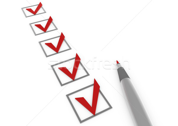 3d check red box pen Stock photo © dariusl