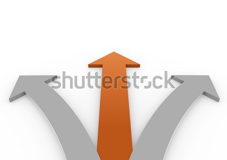 3d orange gray arrow high right left Stock photo © dariusl