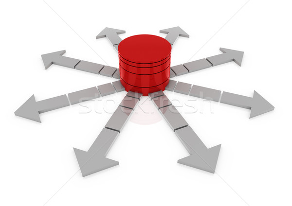 3D pijl cirkel Rood grijs geïsoleerd Stockfoto © dariusl