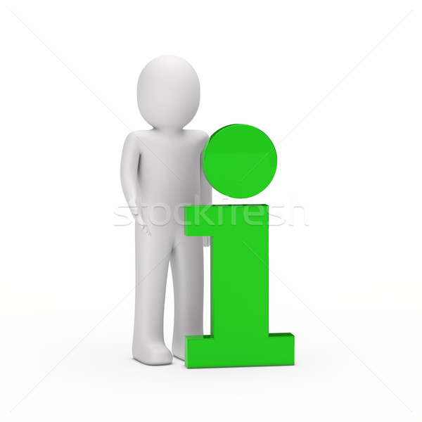 3D Mann info Symbol grünen Informationen Internet Stock foto © dariusl