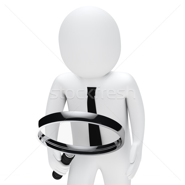 Businessman hold magnifying glass Stock photo © dariusl