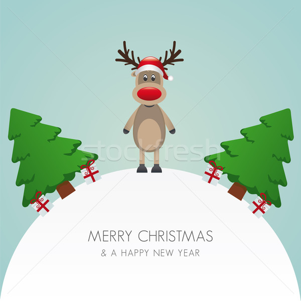 Stock photo: reindeer hat tree white background world