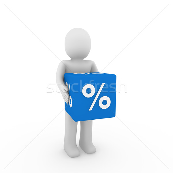 Venda cubo azul sucesso por cento Foto stock © dariusl